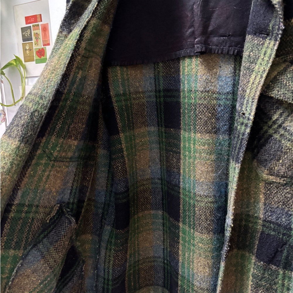 Vintage Green Plaid Wool Jacket - Picture 4 of 9